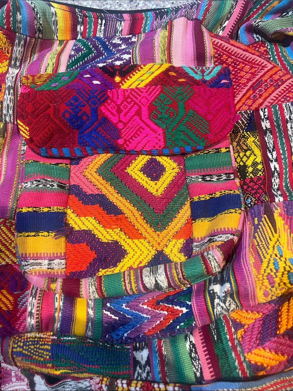 Peruvian patchwork Handwoven Multicolor Boho Crossbody Bag - Picture 7 of 10